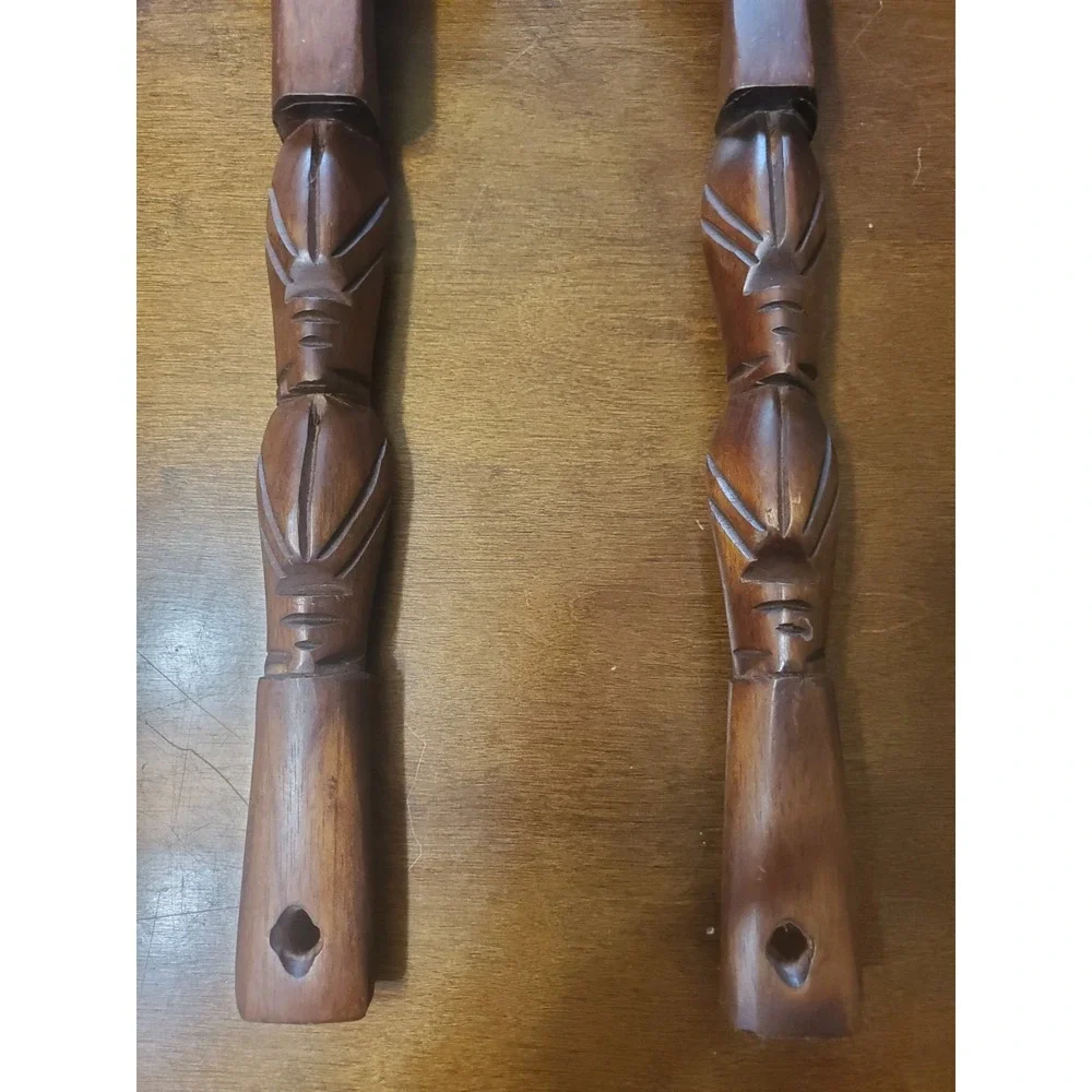 Vintage Hand Carved Wooden Fork and Spoon 20